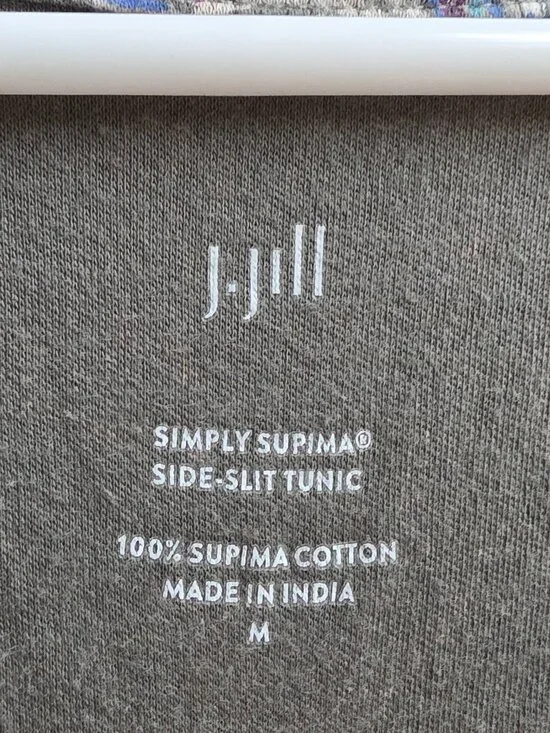 J. Jill Gray/Purple Paisley V-Neck Jersey Size Medium - Picture 7 of 15